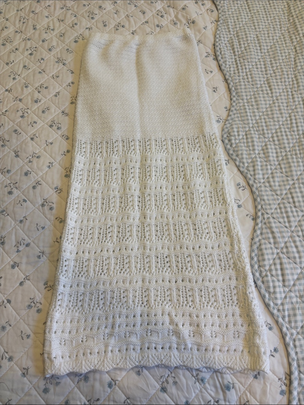Hollister White Elastic-Waist Cotton Skirt
